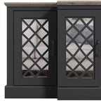 Buffet d'appoint Galano à 4 portes avec portes découpées en miroir 60,4 L x 18,2 P x 29,3 H