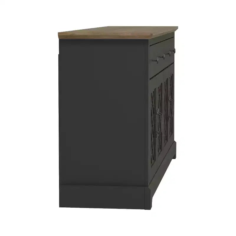 Buffet Galano à 2 tiroirs avec portes miroir L 149,1 x P 39,9 x H 74,2 cm