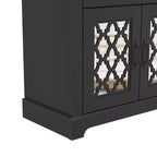 Buffet Galano à 2 tiroirs avec portes miroir L 149,1 x P 39,9 x H 74,2 cm
