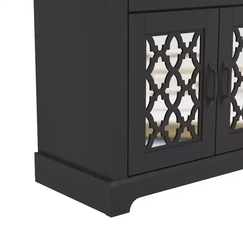 Buffet Galano à 2 tiroirs avec portes miroir L 149,1 x P 39,9 x H 74,2 cm