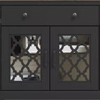 Buffet Galano à 2 tiroirs avec portes miroir L 149,1 x P 39,9 x H 74,2 cm