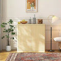 Fluted Sideboard Buffet Cabinet, 34.6in Wide Wooden Cupboard Coffee Bar Credenza Storage Cabinet,Adjustable Shelves for Kitchen Dining Living Room