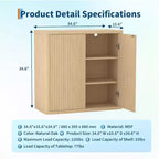 Mobile buffet credenza scanalato, Armadietto in legno da 88 cm, Credenza da bar per caffè, Mobile contenitore con ripiani regolabili per cucina, sala da pranzo, soggiorno