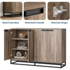 Buffet Bahut, Console d'entrée de 140 cm de large avec 4 portes et étagères réglables, Meuble bar à café en bois pour Salon, Salle à manger, Cuisine
