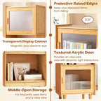 Costway Lot de 2 meubles de rangement de cuisine étroits en bambou avec compartiment ouvert et rangement
