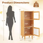 Costway Lot de 2 meubles de rangement de cuisine étroits en bambou avec compartiment ouvert et rangement