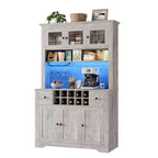 Meuble Bar de Ferme de 174,5 cm, Bar à Vin Haut avec 10 Casier à Bouteilles, Buffet de Bar avec Rangement pour Salon