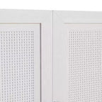 Credenza con ante in rattan a 3 scomparti, armadietto contenitore con ripiani regolabili - 93Lx31H