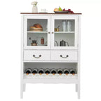 Costway Credenza con 2 Ante per Liquori e Caffè, Buffet Autoportante, Cassetti