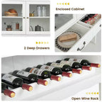 Costway Credenza con 2 Ante per Liquori e Caffè, Buffet Autoportante, Cassetti