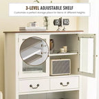 Costway Credenza con 2 Ante per Liquori e Caffè, Buffet Autoportante, Cassetti