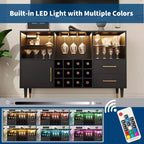 Mobiletto da caffè per agriturismo da 47 pollici, mobile bar indipendente con portabottiglie, credenza in legno, mobiletto moderno per liquori