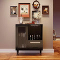 30.7 Inches, Modern Wine Cabinet with Wine Glass Rack and Storage Cabinet, Suitable for Kitchen, Dining Room and Living Room