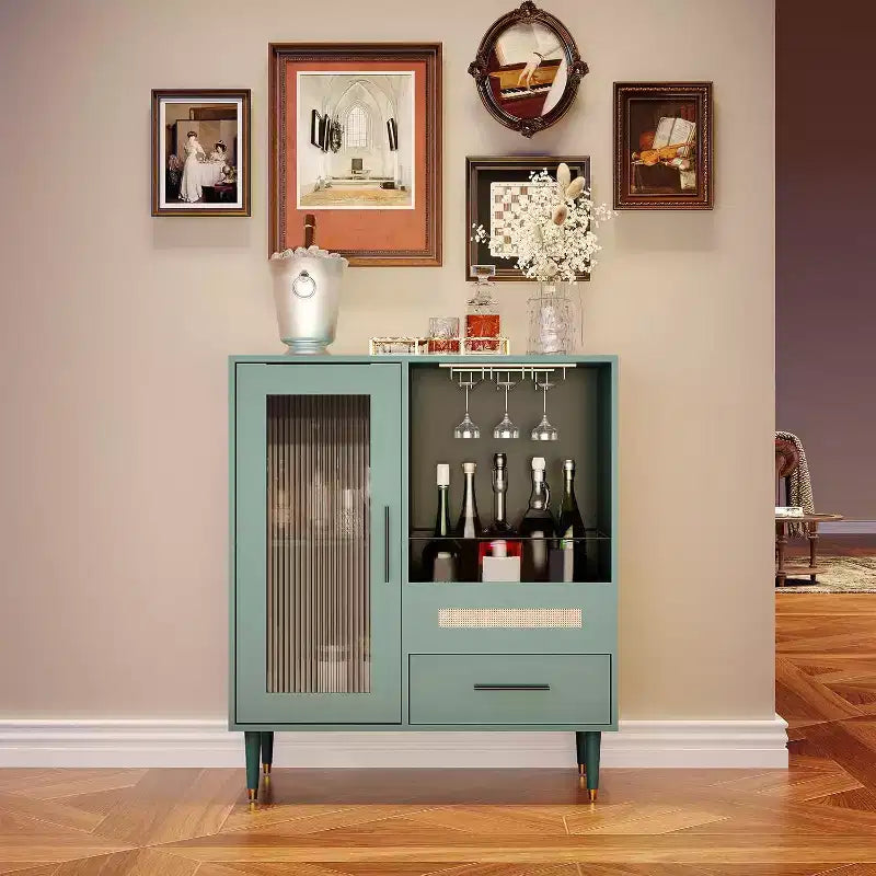 78 cm, Meuble Cave à Vin Moderne avec Porte-Verres et Armoire de Rangement, Convient pour la Cuisine, la Salle à Manger et le Salon