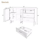 Madia Moderna Credenza Buffet con Ampio Spazio di Archiviazione Armadietto Multifunzionale per Sala da Pranzo Soggiorno Ingresso Nero
