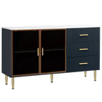 Madia Moderna Credenza Buffet con Ampio Spazio di Archiviazione Armadietto Multifunzionale per Sala da Pranzo Soggiorno Ingresso Nero