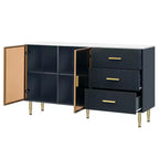 Madia Moderna Credenza Buffet con Ampio Spazio di Archiviazione Armadietto Multifunzionale per Sala da Pranzo Soggiorno Ingresso Nero
