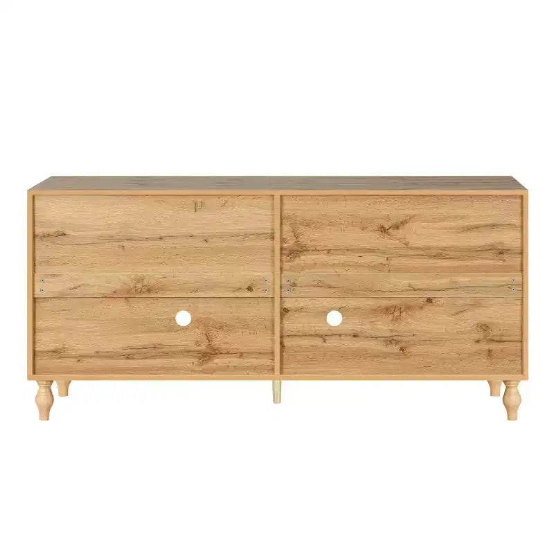 Credenza a Buffet, Mobiletto in Legno con Anta Scolpita a Fiori, Maniglia in Metallo, Credenza Autoportante