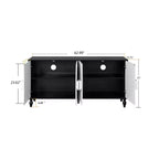 Credenza a Buffet, Mobiletto in Legno con Anta Scolpita a Fiori, Maniglia in Metallo, Credenza Autoportante