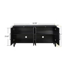 Credenza a Buffet, Mobiletto in Legno con Anta Scolpita a Fiori, Maniglia in Metallo, Credenza Autoportante