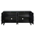 Credenza a Buffet, Mobiletto in Legno con Anta Scolpita a Fiori, Maniglia in Metallo, Credenza Autoportante