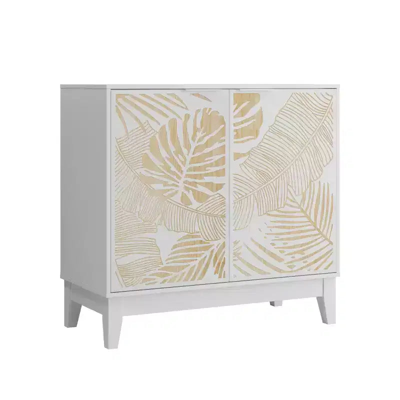 Madia a buffet 31.5W con anta intagliata, mobile contenitore decorativo con ripiani regolabili - Panipeachy