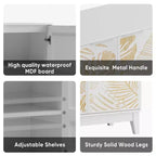 Madia a buffet 31.5W con anta intagliata, mobile contenitore decorativo con ripiani regolabili - Panipeachy