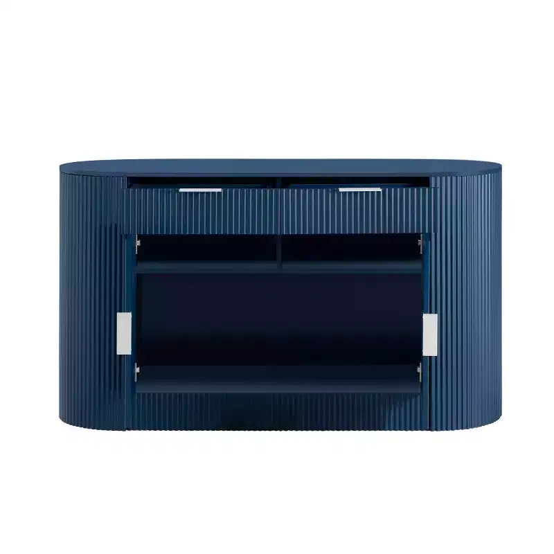 Credenza moderna ed elegante da 140 cm con ante laterali curve, mobile contenitore grande per sala da pranzo, soggiorno o ingresso - Panipeachy