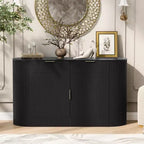 Credenza moderna ed elegante da 140 cm con ante laterali curve, mobile contenitore grande per sala da pranzo, soggiorno o ingresso - Panipeachy