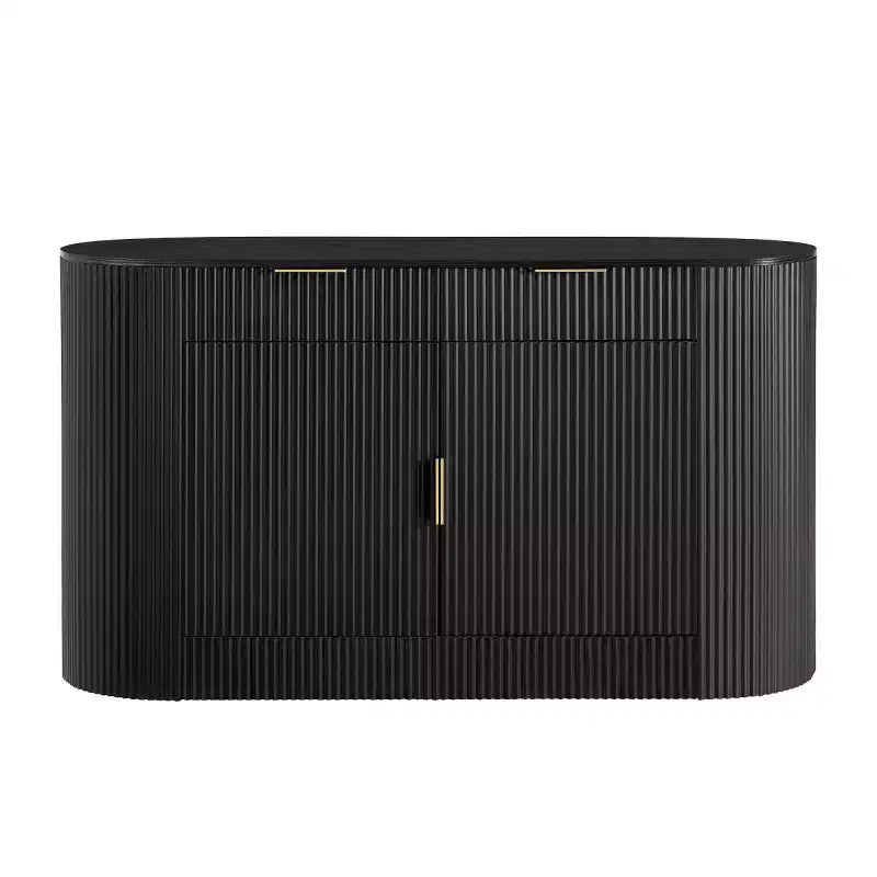 Credenza moderna ed elegante da 140 cm con ante laterali curve, mobile contenitore grande per sala da pranzo, soggiorno o ingresso - Panipeachy