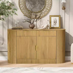 Credenza moderna ed elegante da 140 cm con ante laterali curve, mobile contenitore grande per sala da pranzo, soggiorno o ingresso - Panipeachy