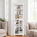 Corner Cabinet,65 Tall Modern Corner Bathroom Storage Cabinet with Glass Doors & Adjustable Shelves,5-Tier Display Cabinet,Home Space Saver