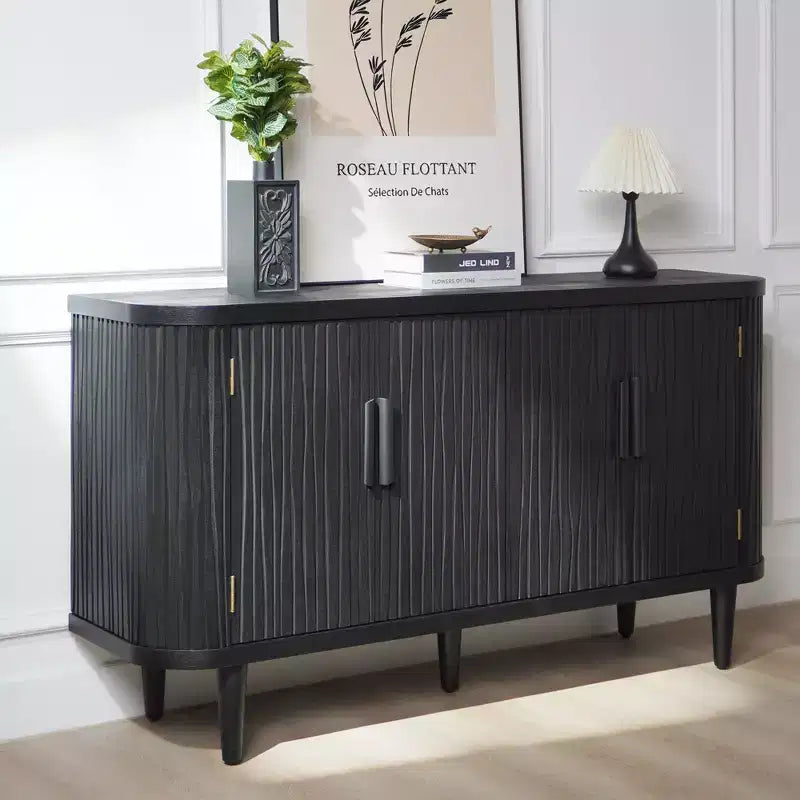 Mobiletto contenitore moderno GDFStudio Yume 59'' in legno con 4 ante e 2 ripiani regolabili
