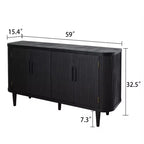 Mobiletto contenitore moderno GDFStudio Yume 59'' in legno con 4 ante e 2 ripiani regolabili