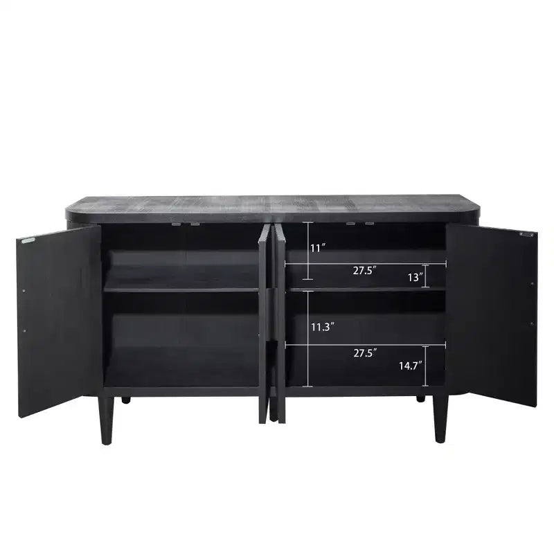 Mobiletto contenitore moderno GDFStudio Yume 59'' in legno con 4 ante e 2 ripiani regolabili