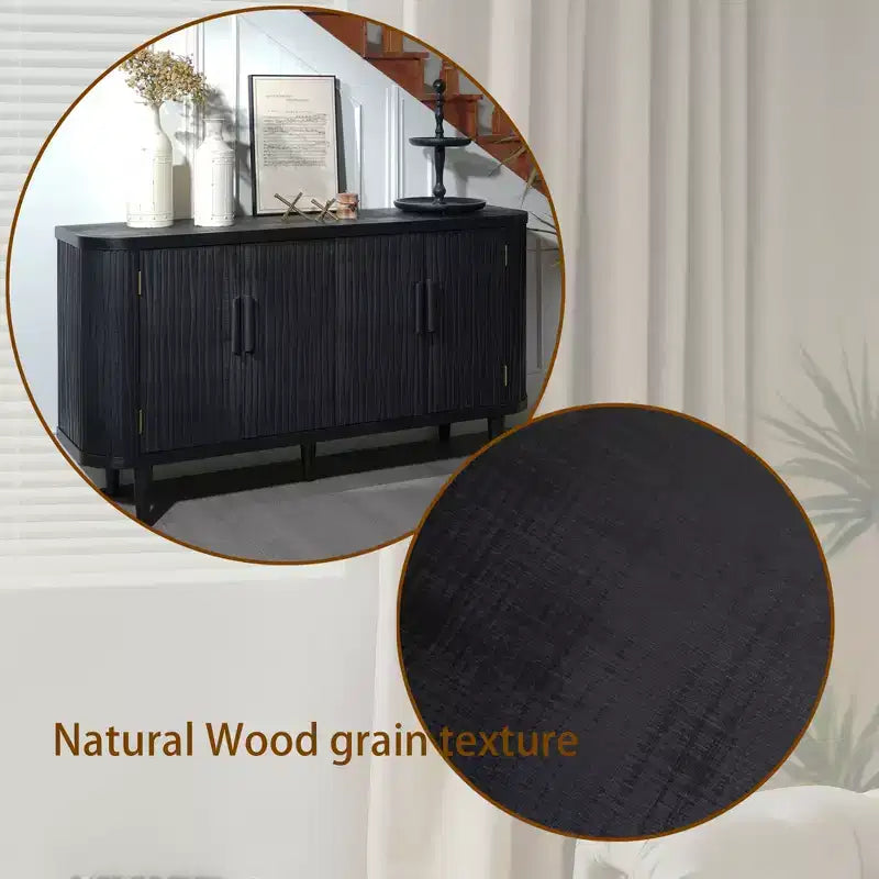 Mobiletto contenitore moderno GDFStudio Yume 59'' in legno con 4 ante e 2 ripiani regolabili