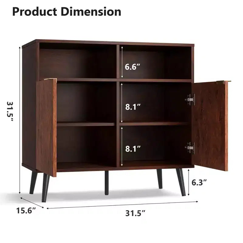 Credenza a buffet con contenitore, credenza a buffet rustica con 2 ripiani, armadietto per stazione caffè per sala da pranzo, soggiorno