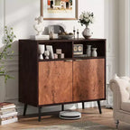 Credenza a buffet con contenitore, credenza a buffet rustica con 2 ripiani, armadietto per stazione caffè per sala da pranzo, soggiorno