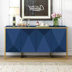 Credenza a buffet, mobile da cucina in legno con buffet per caffè, mobiletto con 4 ante e gambe in metallo uniche