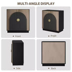 Credenza buffet Mid-Century Modern con design scanalato e ante ad arco, mobile contenitore per sala da pranzo, soggiorno, cucina, ripiani regolabili