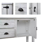 TUYOHW 48 Mobile Credenza Consolle in Legno Massello di Pino, Armadietto con 2 Cassetti, 2 Ante, Ripiano Inferiore, Madia per Cucina, Sala da Pranzo