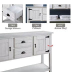 TUYOHW 48 Mobile Credenza Consolle in Legno Massello di Pino, Armadietto con 2 Cassetti, 2 Ante, Ripiano Inferiore, Madia per Cucina, Sala da Pranzo