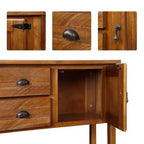 TUYOHW 48 Mobile Credenza Consolle in Legno Massello di Pino, Armadietto con 2 Cassetti, 2 Ante, Ripiano Inferiore, Madia per Cucina, Sala da Pranzo