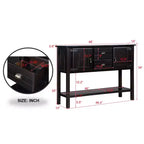 TUYOHW 48 Mobile Credenza Consolle in Legno Massello di Pino, Armadietto con 2 Cassetti, 2 Ante, Ripiano Inferiore, Madia per Cucina, Sala da Pranzo
