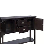 TUYOHW 48 Mobile Credenza Consolle in Legno Massello di Pino, Armadietto con 2 Cassetti, 2 Ante, Ripiano Inferiore, Madia per Cucina, Sala da Pranzo