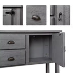 TUYOHW 48 Mobile Credenza Consolle in Legno Massello di Pino, Armadietto con 2 Cassetti, 2 Ante, Ripiano Inferiore, Madia per Cucina, Sala da Pranzo