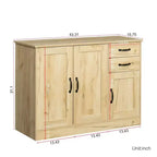 TUYOHW 43.3 Credenza Moderna in Legno, Mobile Contenitore con 2 Ante, 2 Cassetti, Scaffale Rimovibile, Mobiletto di Servizio con Finitura Rovere per Sala da Pranzo, Soggiorno