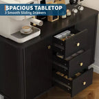 Madia/credenza moderna con scanalature da 47 pollici con 3 cassetti, mobile contenitore da cucina sottile, mobile bar in legno per sala da pranzo e soggiorno