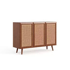 Meuble TV console de rangement d'entrée de style campagnard, buffet d'appoint avec portes et étagères