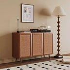 Meuble TV console de rangement d'entrée de style campagnard, buffet d'appoint avec portes et étagères